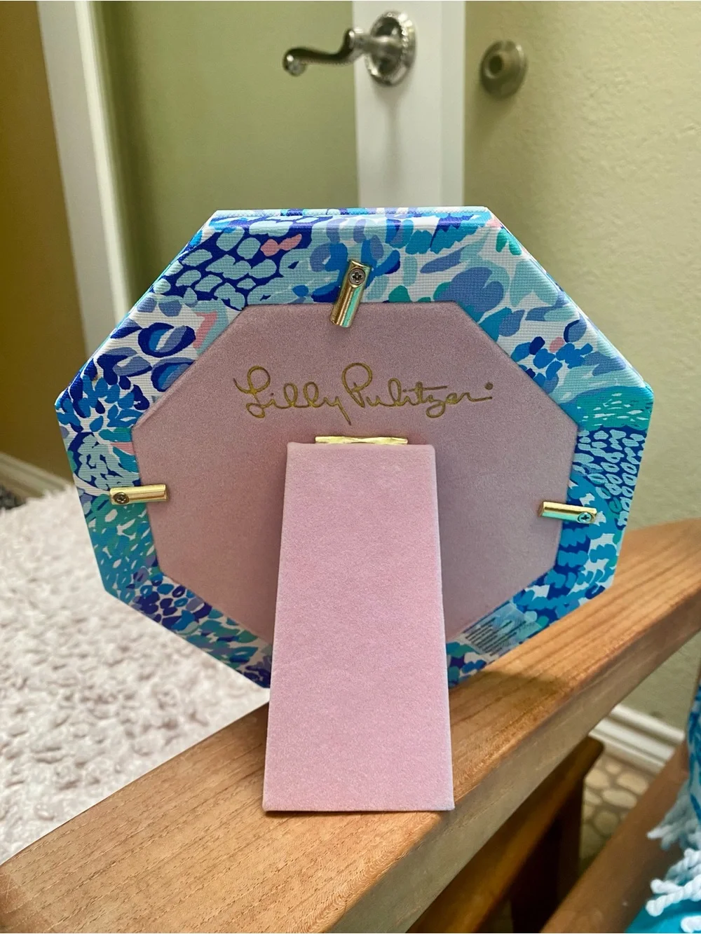 Lilly Pulitzer Blue & Pink Floral Octagon Photo Frame